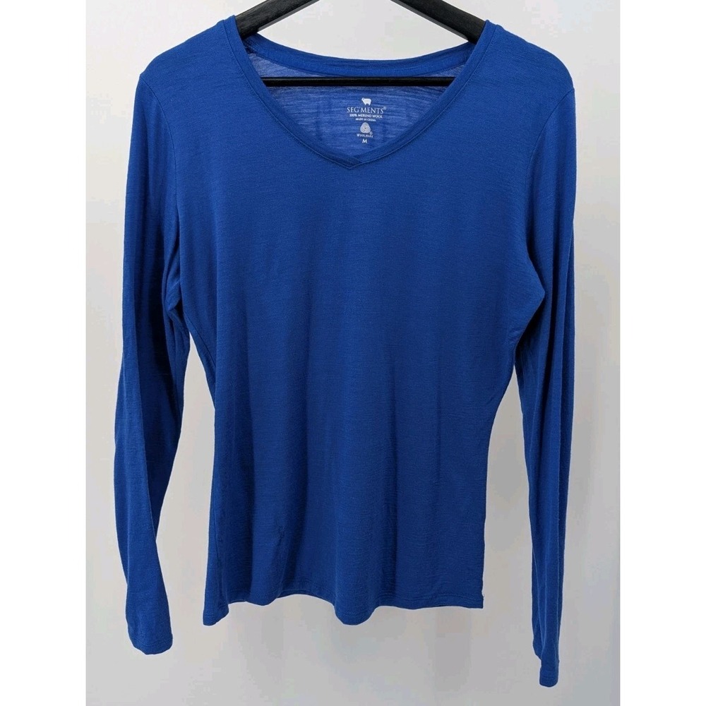 Segments Merino Wool Size M Blue Shirt Long Sleeve Lightweight Base Layer